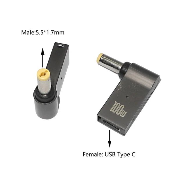 100W USB Type C to Dc Power Jack Connector USB C to Universal Laptop Power Adapter Plug Converter for Asus Dell Lenovo Notebook - Creative Celebrations