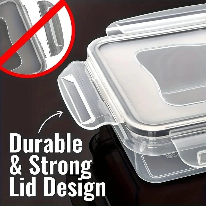 12/24 Clear Kitchen Food Storage Container Set - Microwave Safe, Multifunctional Plastic Lunch Box with Lid + 24 Chalkboard Labe - Creative Celebrations