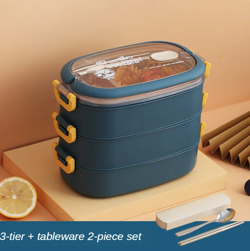 Multi-Layer Bento Box Japanese Style Portable Outdoor 304 Stainless Steel Thermal Lunch Box for Kids with Compartment Food Boxs