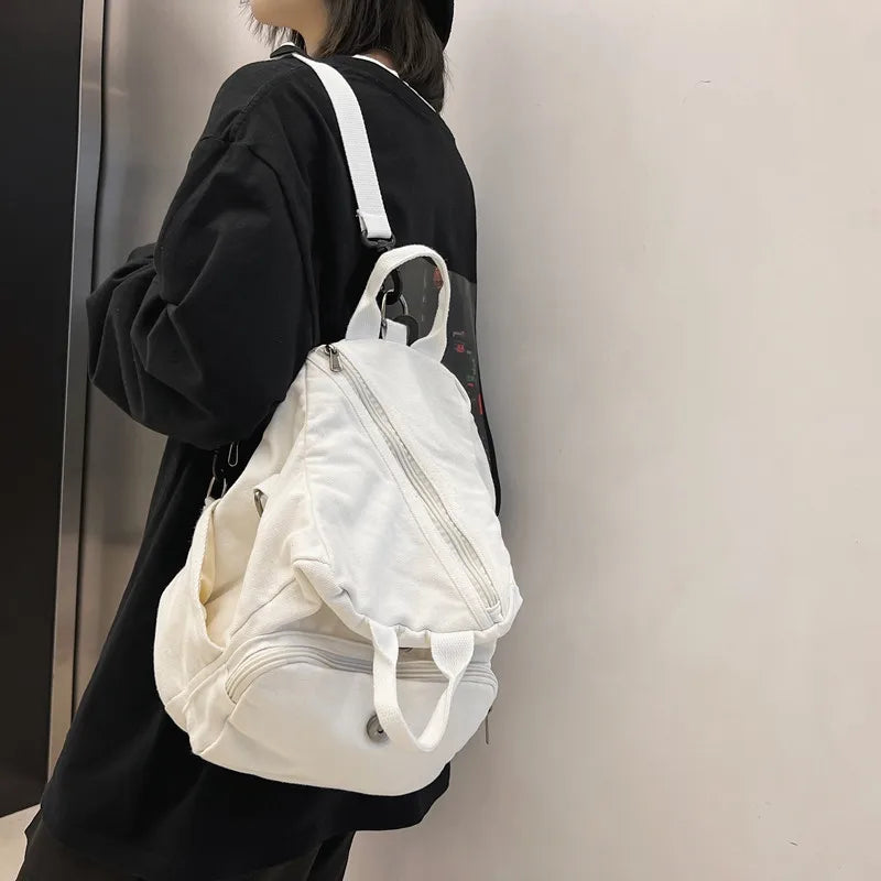 Casual Canvas women Backpack big capacity School Bag College Student Travel Ladies hand bag Vintage Female Shoulder Bag bagpack