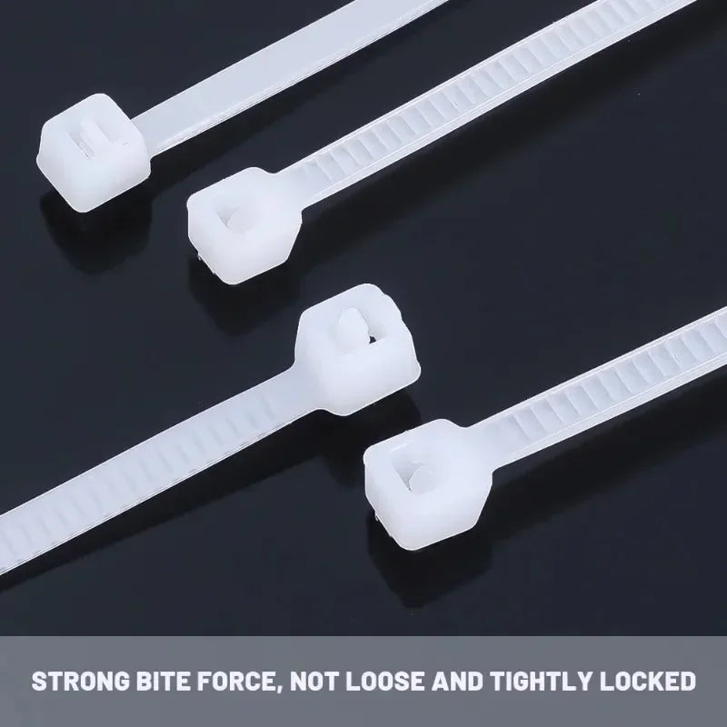Cable Tie Cable Binder Plastic Ties Outdoor Resistant Zip Ties Multi-Purpose Self-Locking Wraps Management Bundles