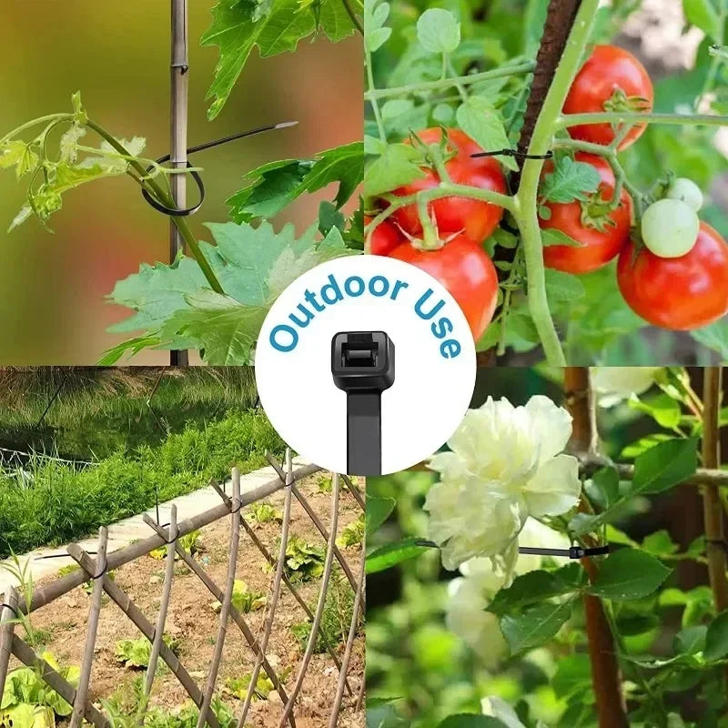 Cable Tie Cable Binder Plastic Ties Outdoor Resistant Zip Ties Multi-Purpose Self-Locking Wraps Management Bundles