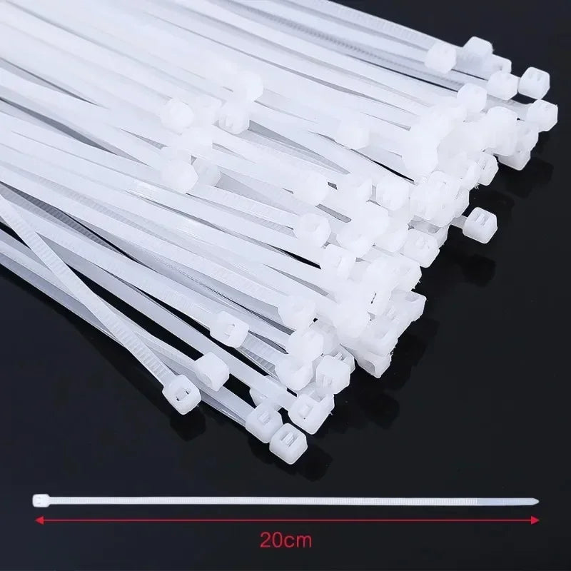 Cable Tie Cable Binder Plastic Ties Outdoor Resistant Zip Ties Multi-Purpose Self-Locking Wraps Management Bundles
