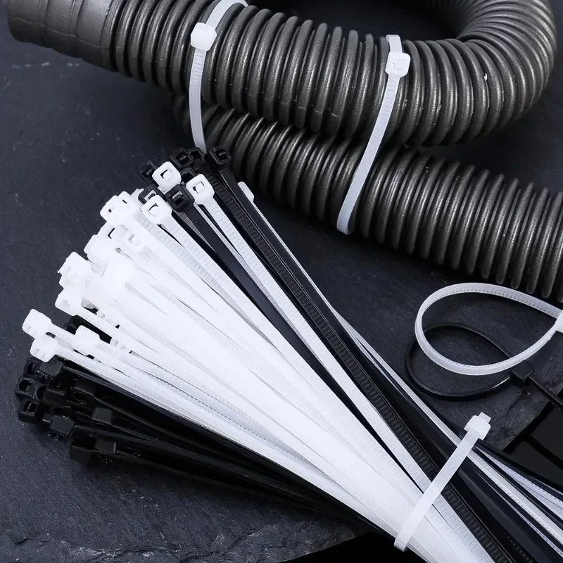 Cable Tie Cable Binder Plastic Ties Outdoor Resistant Zip Ties Multi-Purpose Self-Locking Wraps Management Bundles