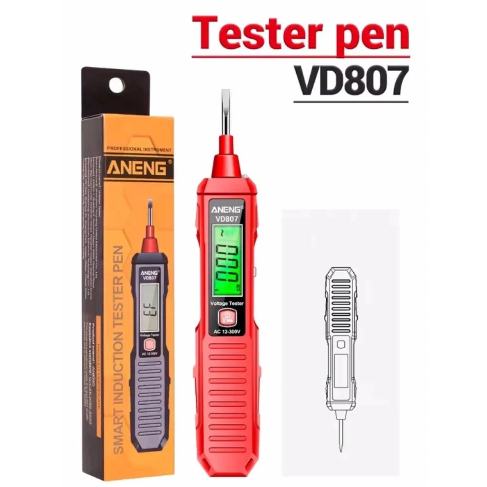 ANENG VD807 12 - 300V Voltage Detector Smart Electric Pen Sound & Light Alarm Non - Contact Voltage Zero Fire Wire Tester Pen Meter - Creative Celebrations