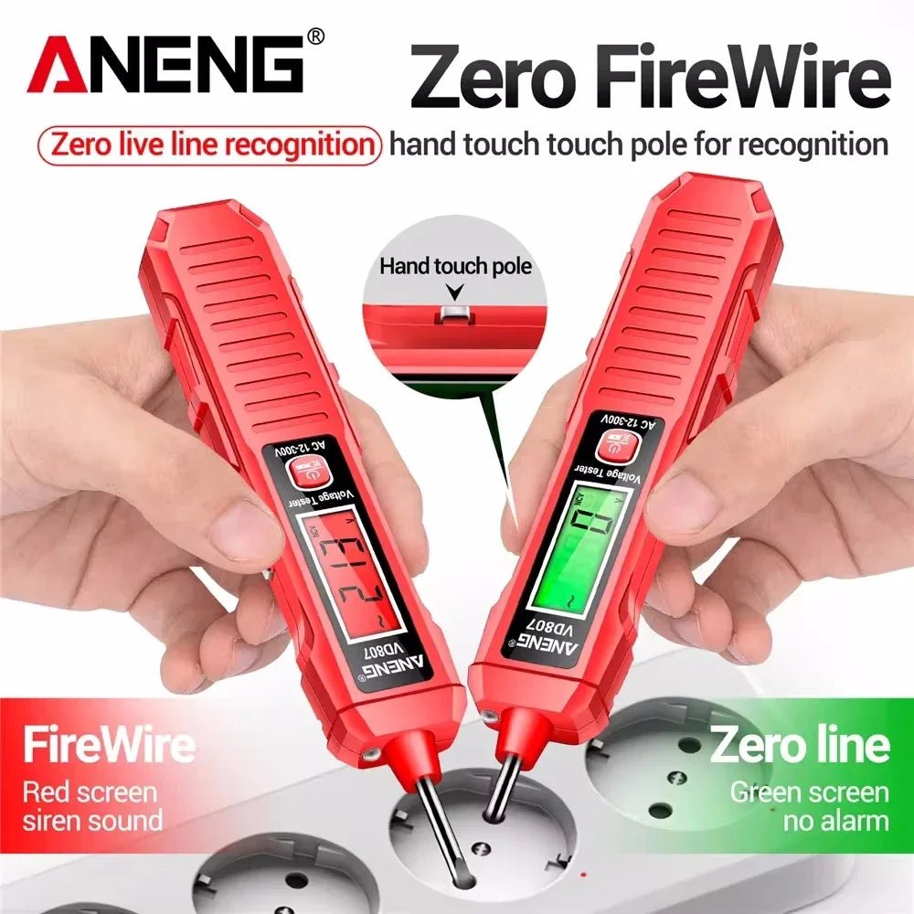 ANENG VD807 12 - 300V Voltage Detector Smart Electric Pen Sound & Light Alarm Non - Contact Voltage Zero Fire Wire Tester Pen Meter - Creative Celebrations