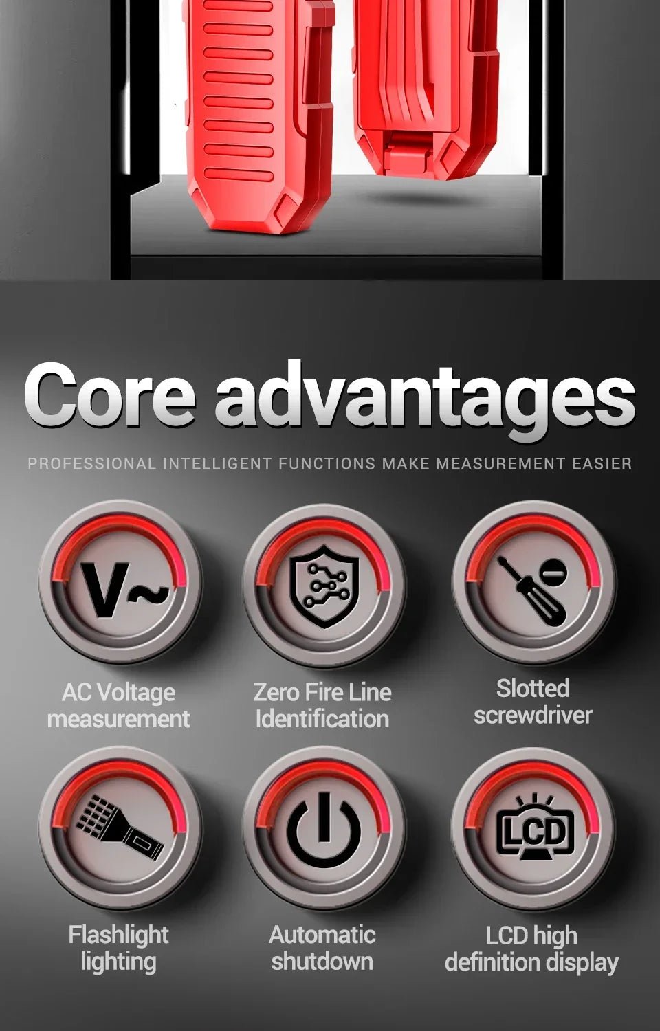 ANENG VD807 12 - 300V Voltage Detector Smart Electric Pen Sound & Light Alarm Non - Contact Voltage Zero Fire Wire Tester Pen Meter - Creative Celebrations