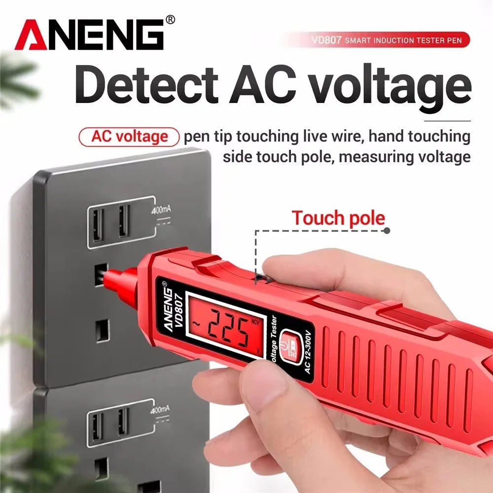 ANENG VD807 12 - 300V Voltage Detector Smart Electric Pen Sound & Light Alarm Non - Contact Voltage Zero Fire Wire Tester Pen Meter - Creative Celebrations