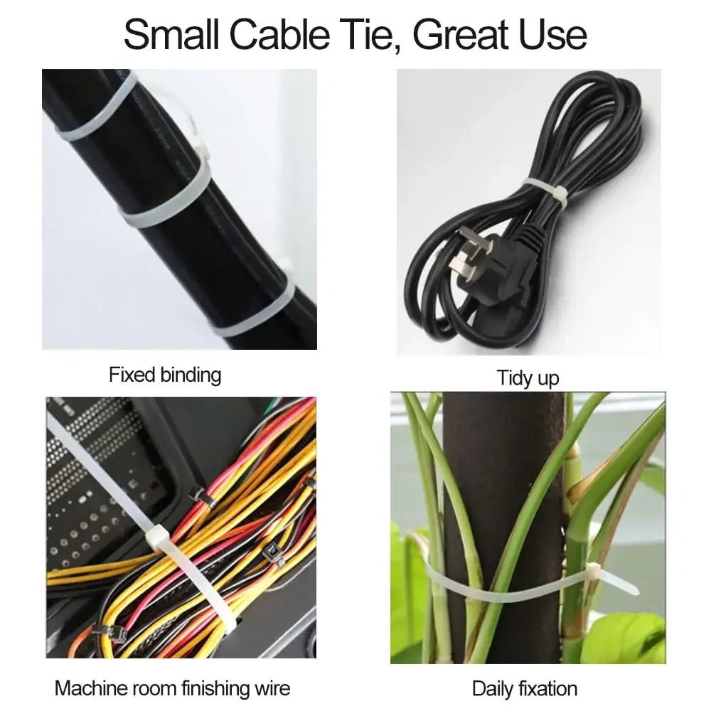 Cable Tie Cable Binder Plastic Ties Outdoor Resistant Zip Ties Multi - Purpose Self - Locking Wraps Management Bundles - Creative Celebrations