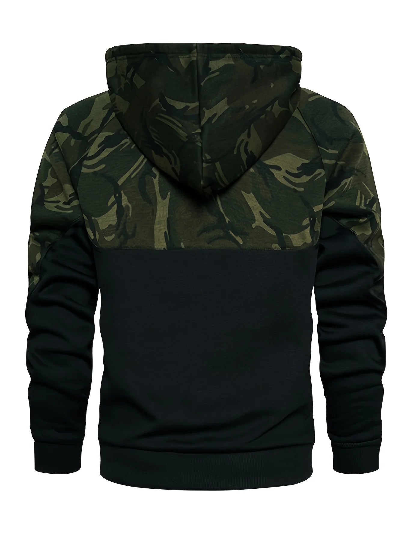 Camouflage Hoodie, Cool Hoodies For Men, Men's Casual Color Block Design Hooded Sweatshirt With Kangaroo Pocket Streetwear For W - Creative Celebrations