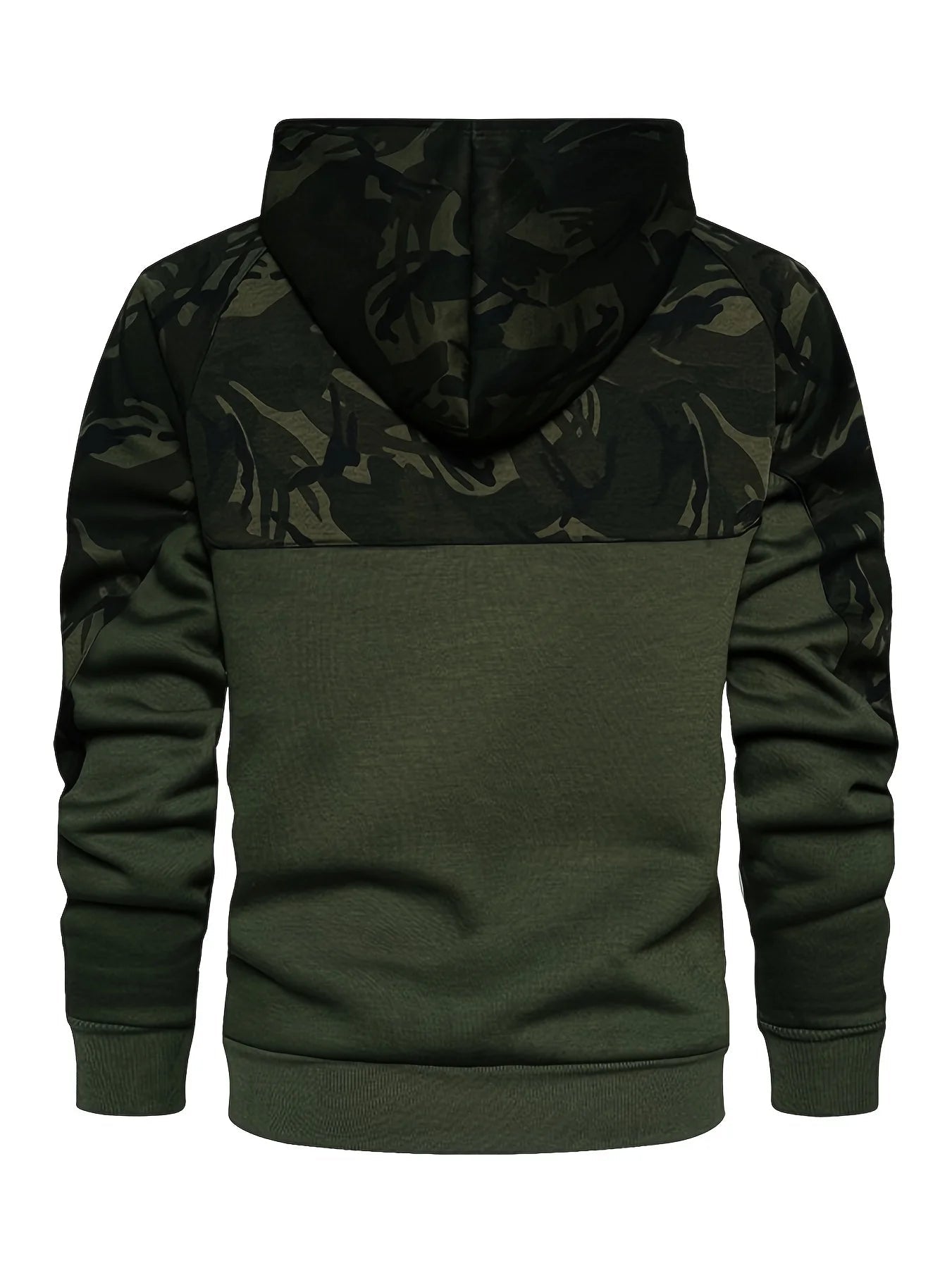 Camouflage Hoodie, Cool Hoodies For Men, Men's Casual Color Block Design Hooded Sweatshirt With Kangaroo Pocket Streetwear For W - Creative Celebrations