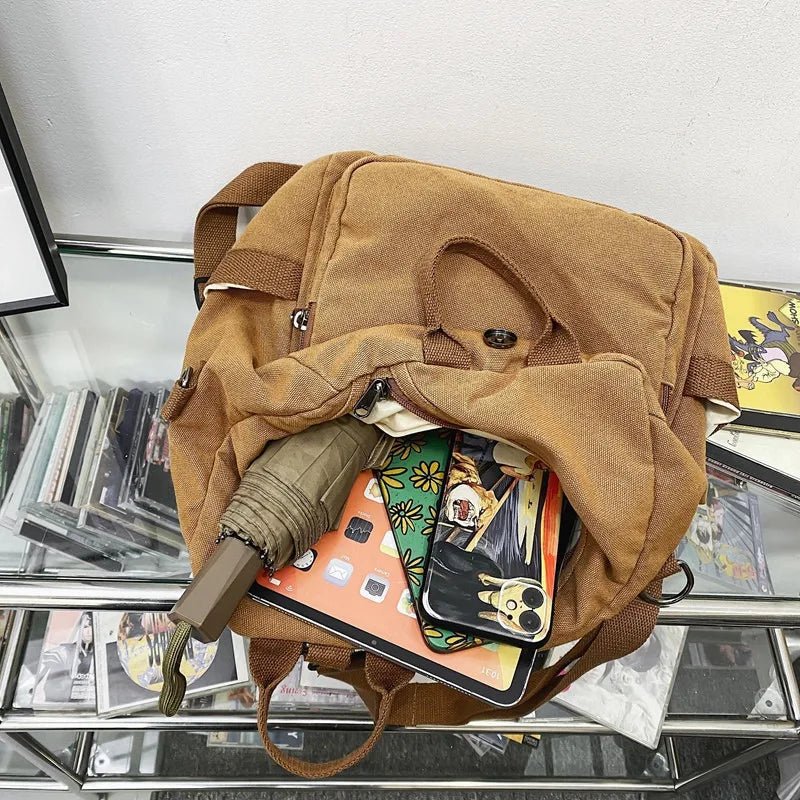 Casual Canvas women Backpack big capacity School Bag College Student Travel Ladies hand bag Vintage Female Shoulder Bag bagpack - Creative Celebrations