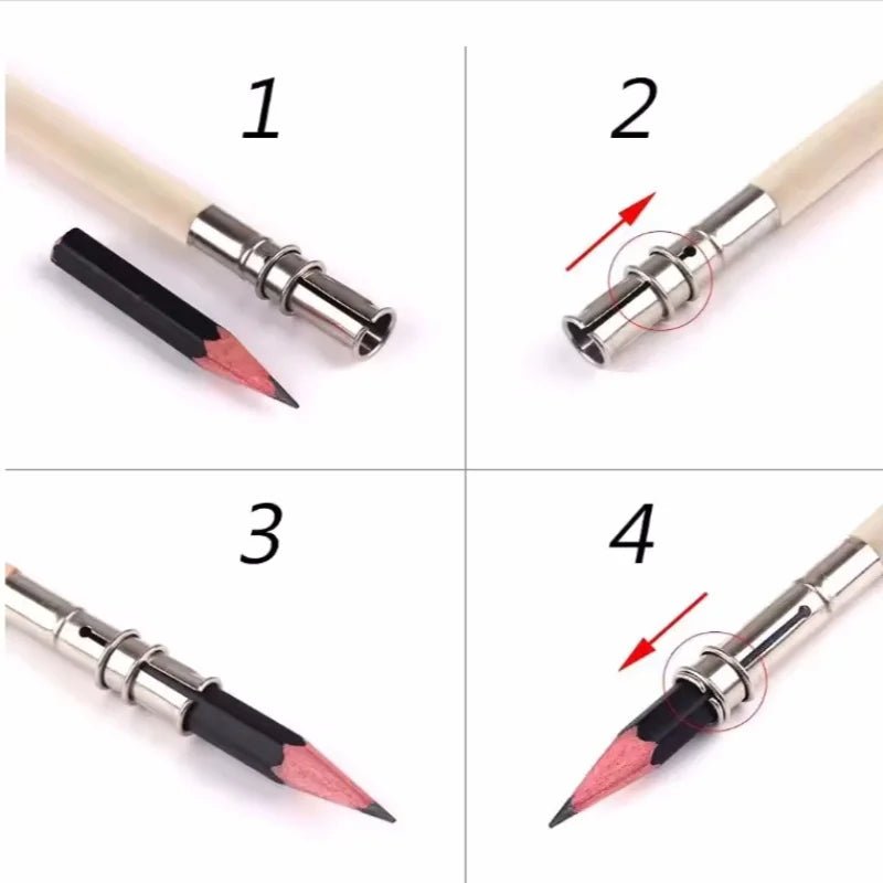 Easy to use strong stable non - slip durable metal pencil extender Stainless steel extender - Creative Celebrations