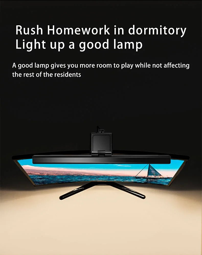 Eye - Care Desk Lamp 50/33cm LED Computer PC Monitor Screen Light Bar Stepless Dimming Reading USB Powered Hanging Table Lamp - Creative Celebrations