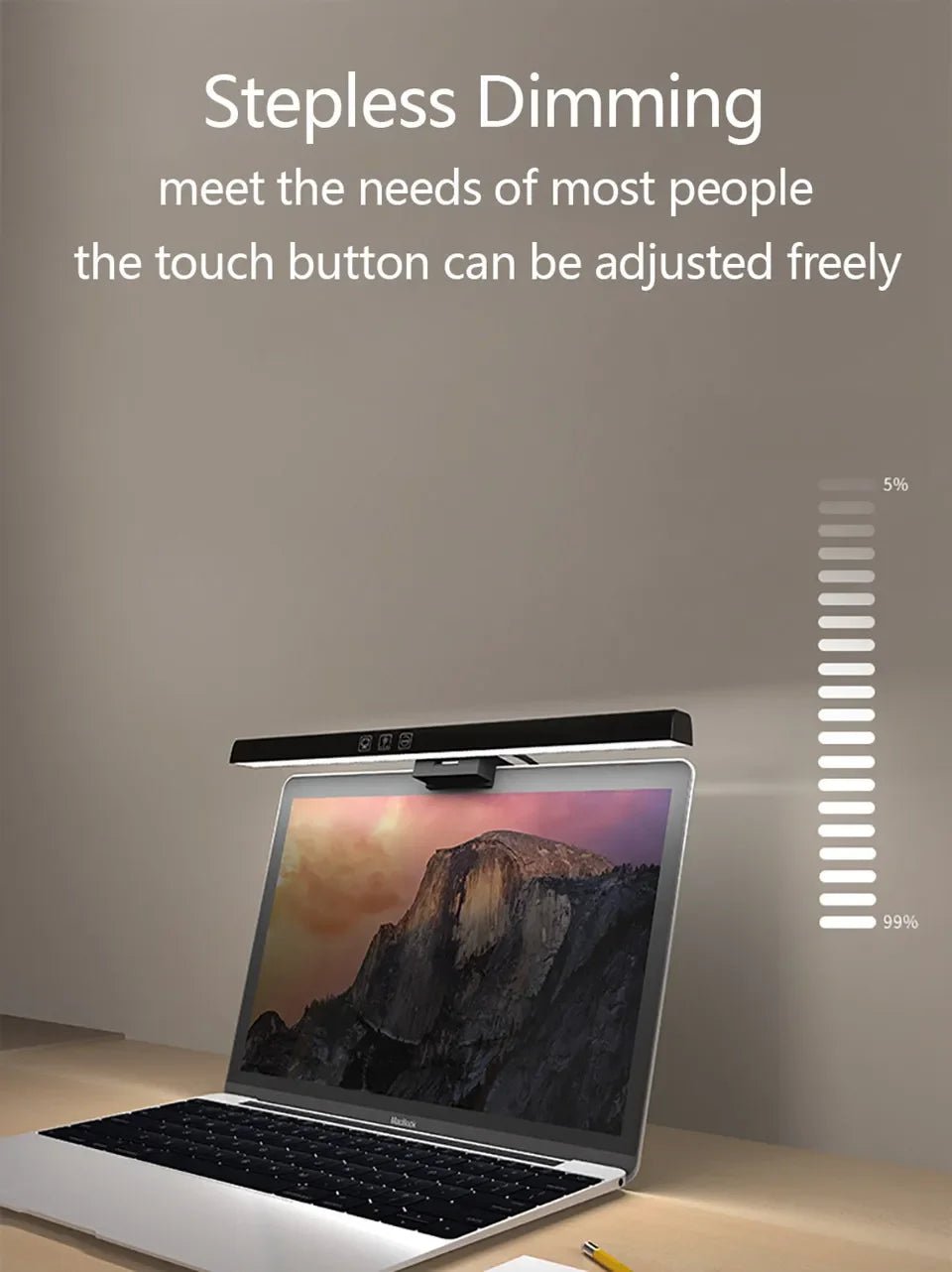 Eye - Care Desk Lamp 50/33cm LED Computer PC Monitor Screen Light Bar Stepless Dimming Reading USB Powered Hanging Table Lamp - Creative Celebrations