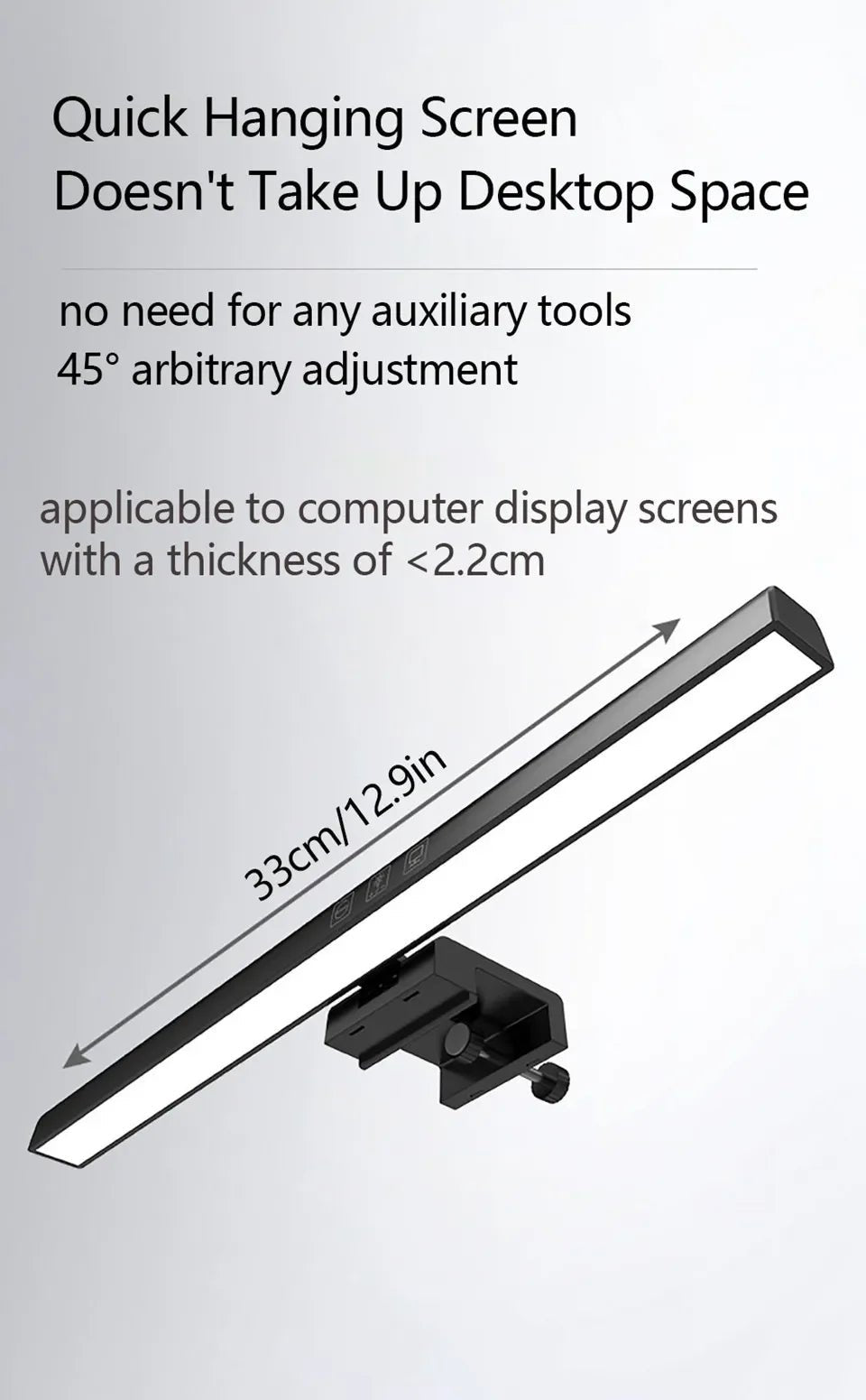 Eye - Care Desk Lamp 50/33cm LED Computer PC Monitor Screen Light Bar Stepless Dimming Reading USB Powered Hanging Table Lamp - Creative Celebrations