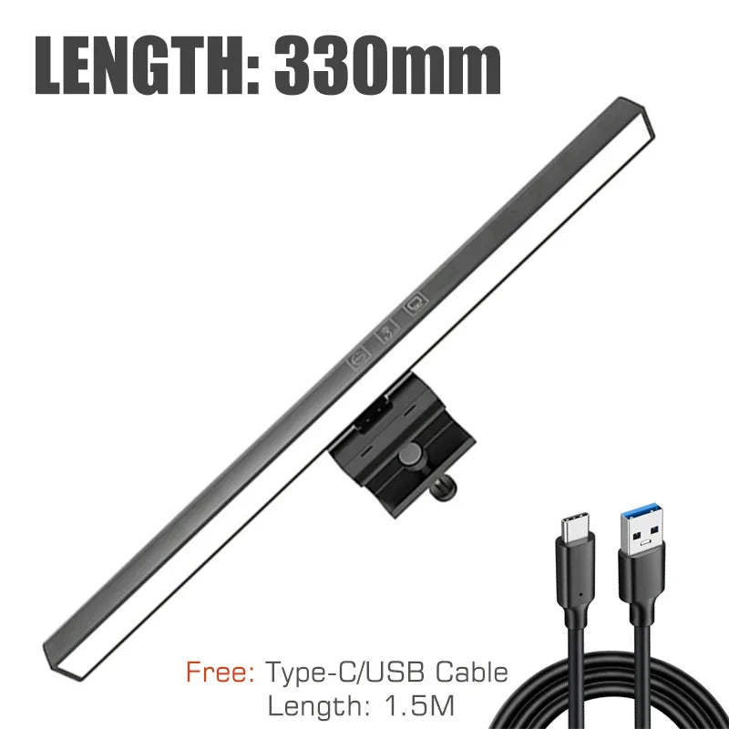 Eye - Care Desk Lamp 50/33cm LED Computer PC Monitor Screen Light Bar Stepless Dimming Reading USB Powered Hanging Table Lamp - Creative Celebrations