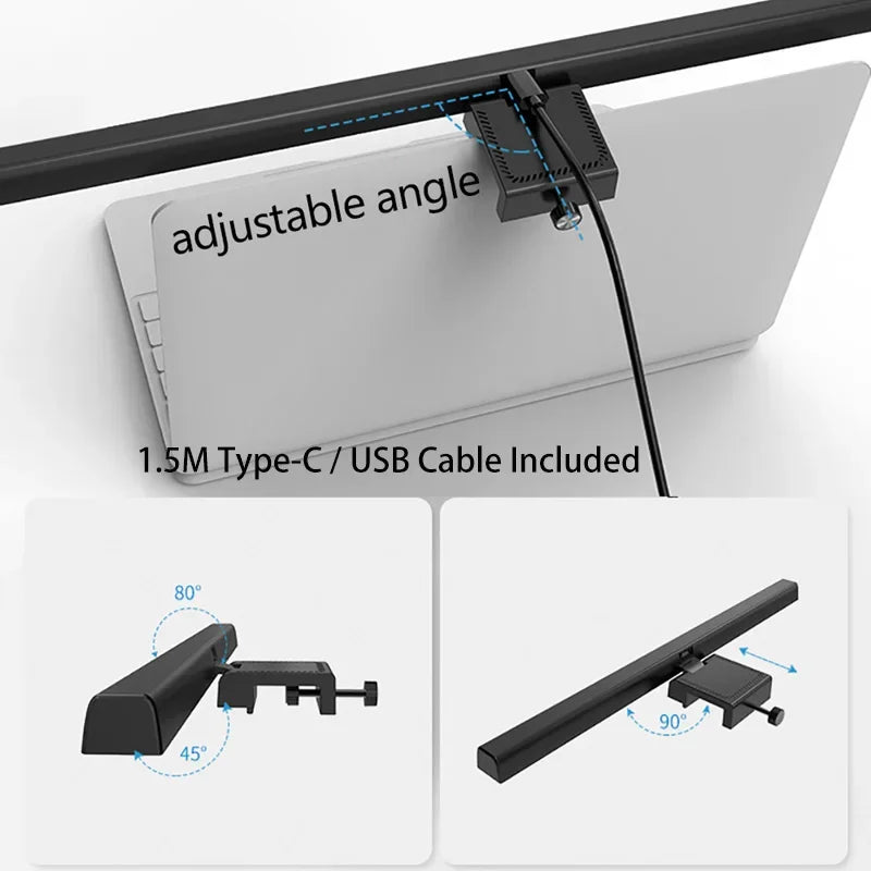 Eye - Care Desk Lamp 50/33cm LED Computer PC Monitor Screen Light Bar Stepless Dimming Reading USB Powered Hanging Table Lamp - Creative Celebrations
