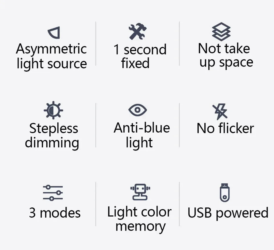 Eye - Care Desk Lamp 50/33cm LED Computer PC Monitor Screen Light Bar Stepless Dimming Reading USB Powered Hanging Table Lamp - Creative Celebrations