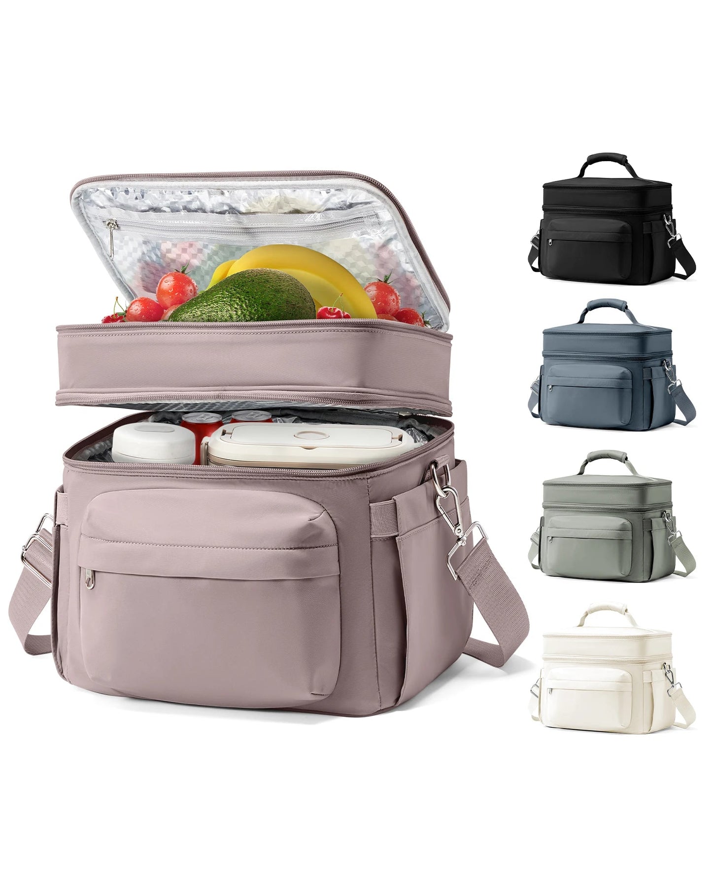 Insulated Lunch Bag for Women Men,Adult Lunch Box with Adjustable Shoulder Strap,Portable Tote Cooler Bag for Office Work Picnic - Creative Celebrations