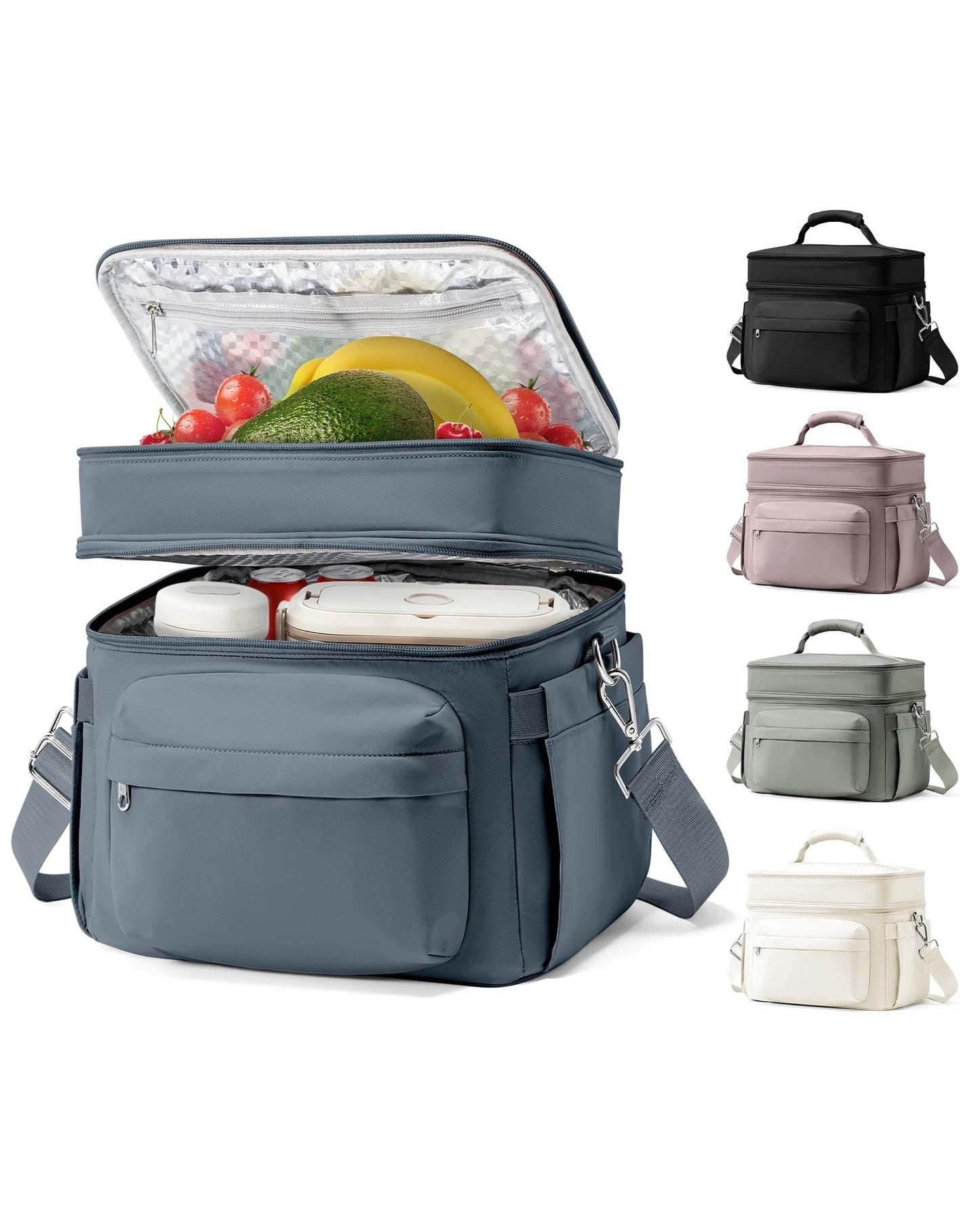 Insulated Lunch Bag for Women Men,Adult Lunch Box with Adjustable Shoulder Strap,Portable Tote Cooler Bag for Office Work Picnic - Creative Celebrations