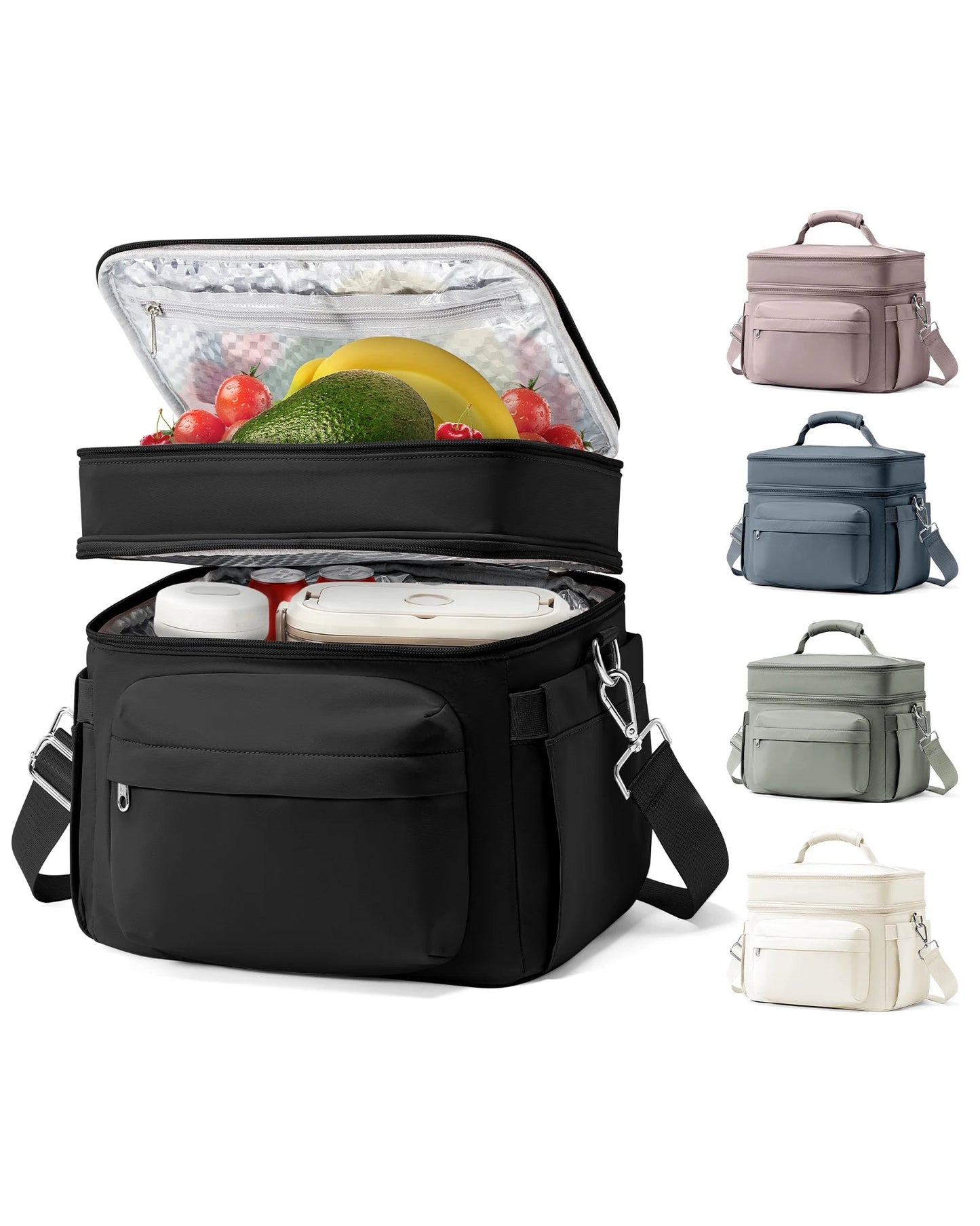 Insulated Lunch Bag for Women Men,Adult Lunch Box with Adjustable Shoulder Strap,Portable Tote Cooler Bag for Office Work Picnic - Creative Celebrations