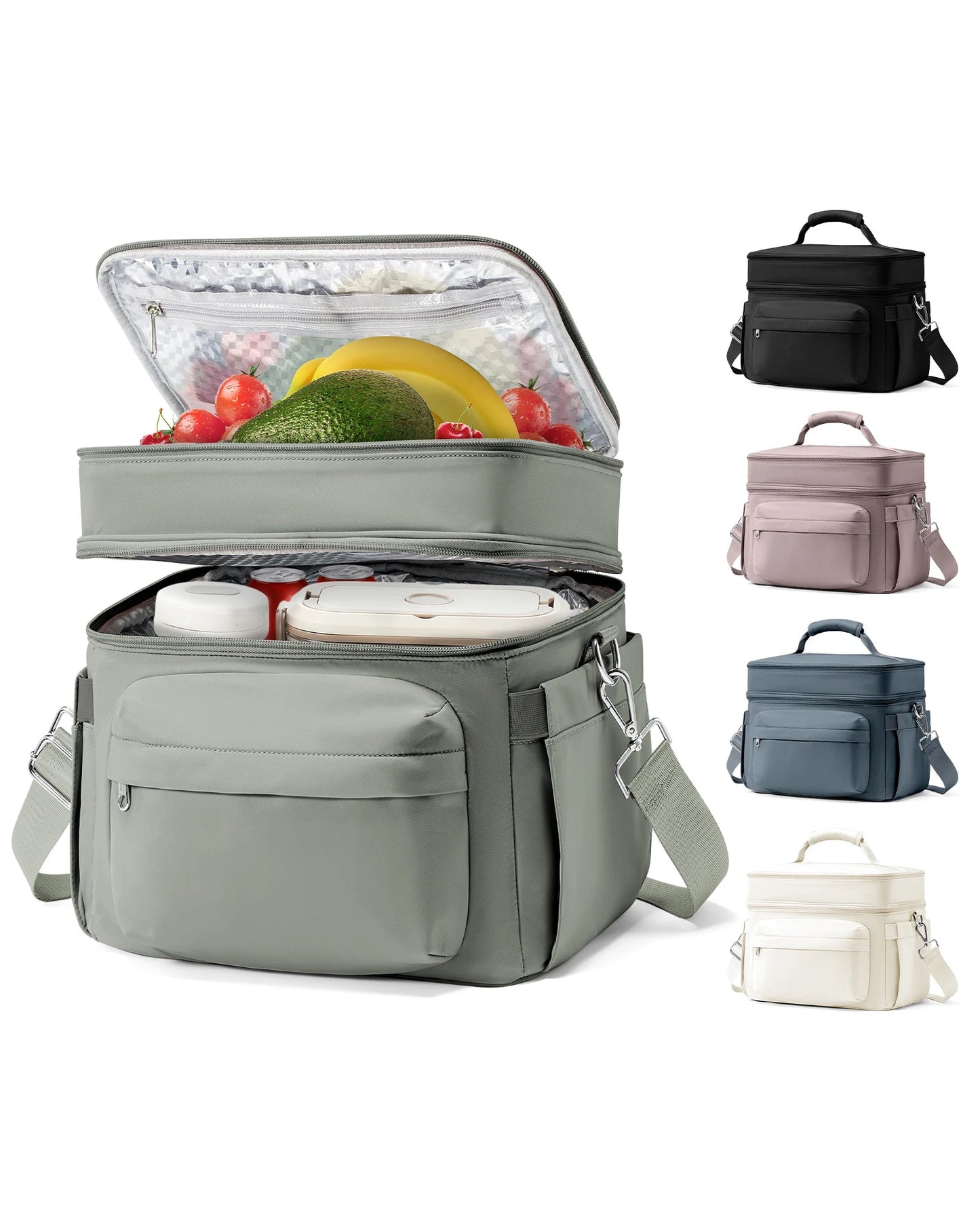 Insulated Lunch Bag for Women Men,Adult Lunch Box with Adjustable Shoulder Strap,Portable Tote Cooler Bag for Office Work Picnic - Creative Celebrations