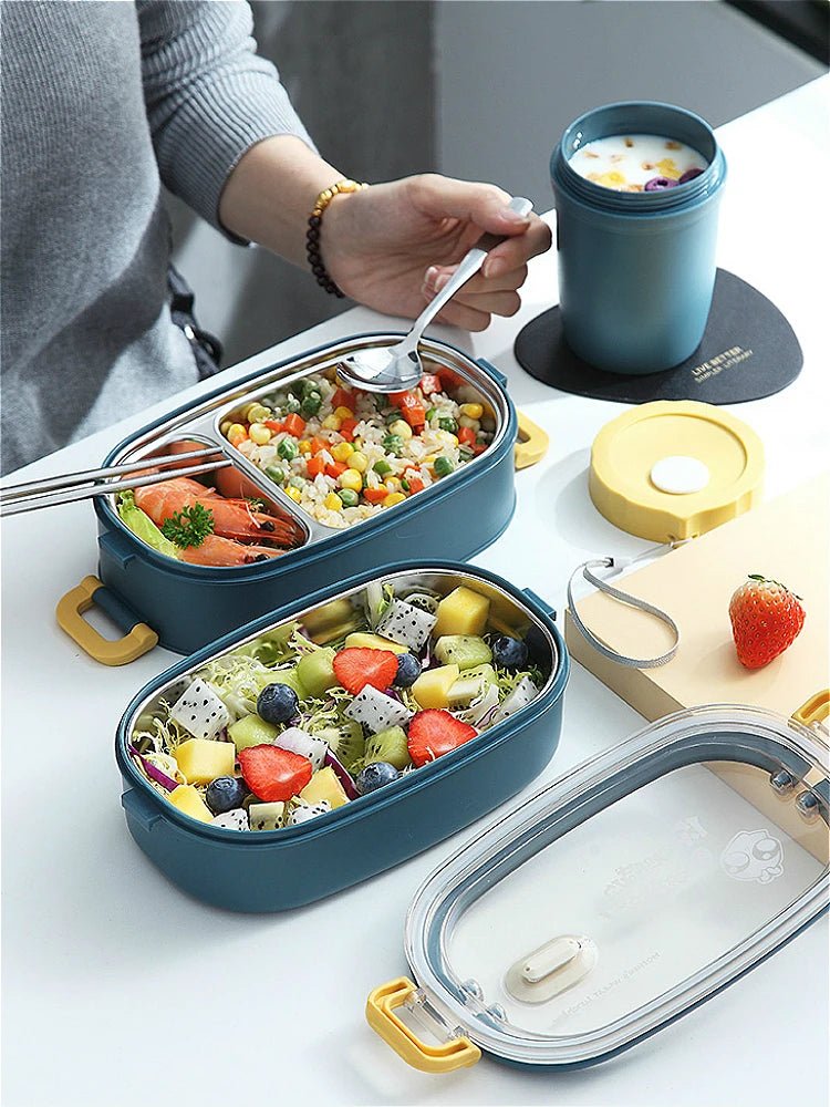 Multi - Layer Bento Box Japanese Style Portable Outdoor 304 Stainless Steel Thermal Lunch Box for Kids with Compartment Food Boxs - Creative Celebrations