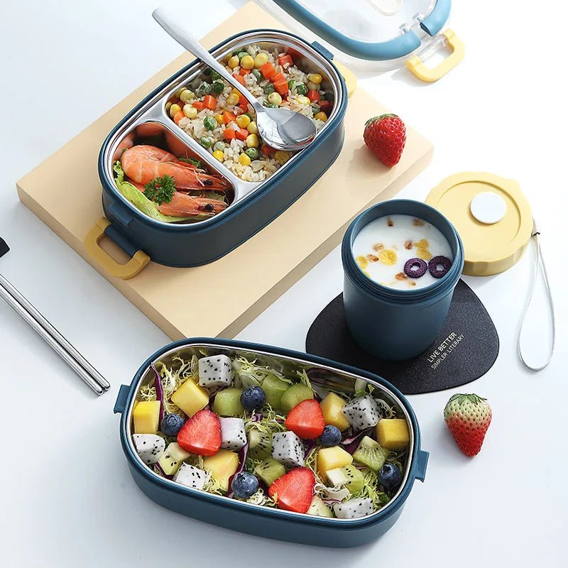 Multi - Layer Bento Box Japanese Style Portable Outdoor 304 Stainless Steel Thermal Lunch Box for Kids with Compartment Food Boxs - Creative Celebrations