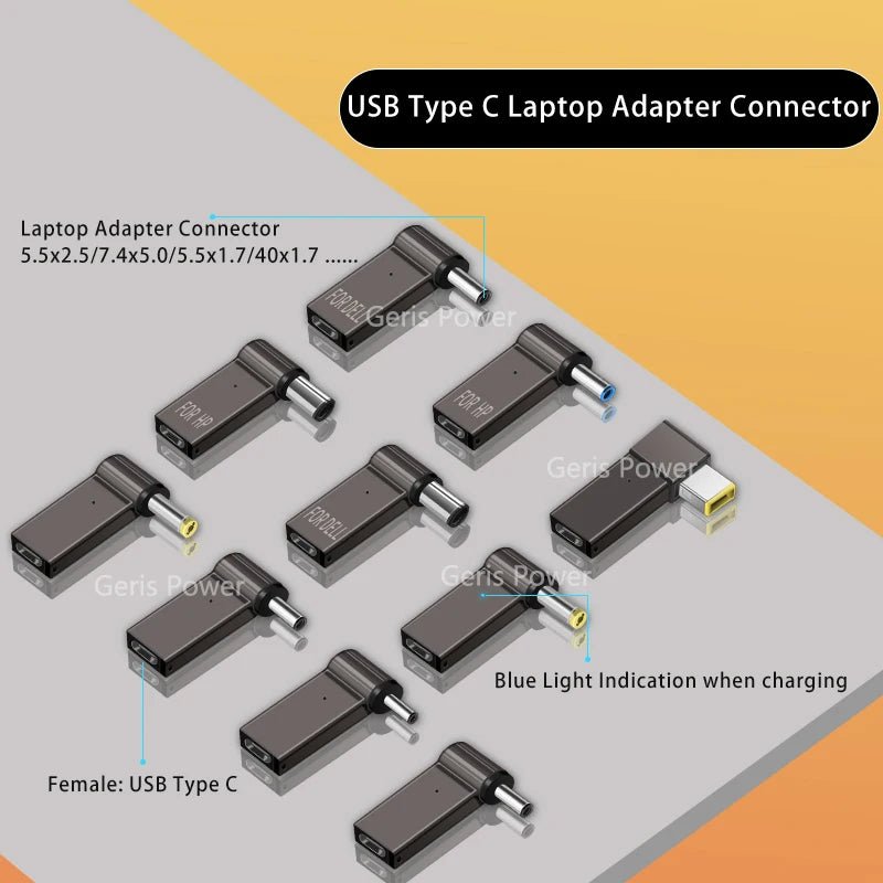 100W USB Type C to Dc Power Jack Connector USB C to Universal Laptop Power Adapter Plug Converter for Asus Dell Lenovo Notebook - Creative Celebrations