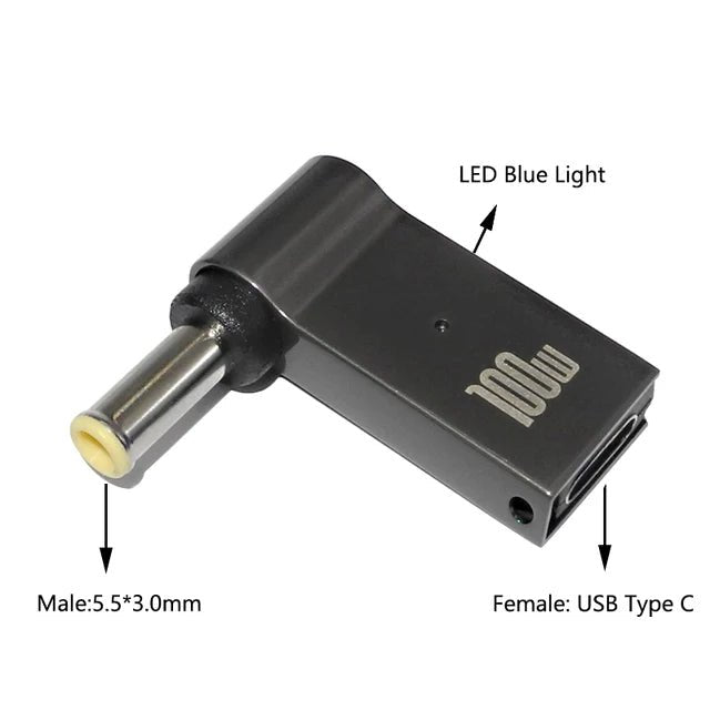 100W USB Type C to Dc Power Jack Connector USB C to Universal Laptop Power Adapter Plug Converter for Asus Dell Lenovo Notebook - Creative Celebrations