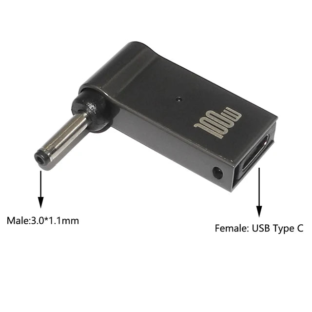 100W USB Type C to Dc Power Jack Connector USB C to Universal Laptop Power Adapter Plug Converter for Asus Dell Lenovo Notebook