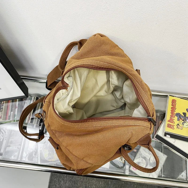 Casual Canvas women Backpack big capacity School Bag College Student Travel Ladies hand bag Vintage Female Shoulder Bag bagpack