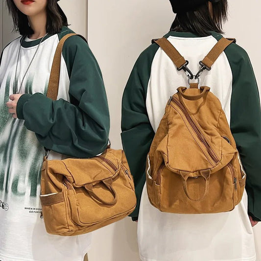 Casual Canvas women Backpack big capacity School Bag College Student Travel Ladies hand bag Vintage Female Shoulder Bag bagpack - Creative Celebrations