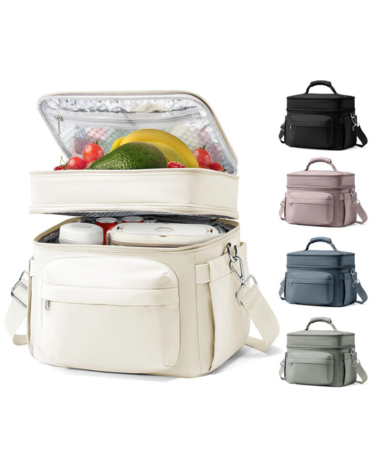 Insulated Lunch Bag for Women Men,Adult Lunch Box with Adjustable Shoulder Strap,Portable Tote Cooler Bag for Office Work Picnic - Creative Celebrations